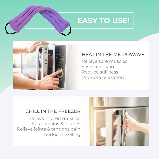 Microwavable Heating Pads for Lower Back, Neck, and Shoulder Pain Relief - Moist Microwave Heating Pad for Muscles and Joints - Microwave Hot Pack Heat Pad for Cramps -3 Pack Purple-Lavender Scent