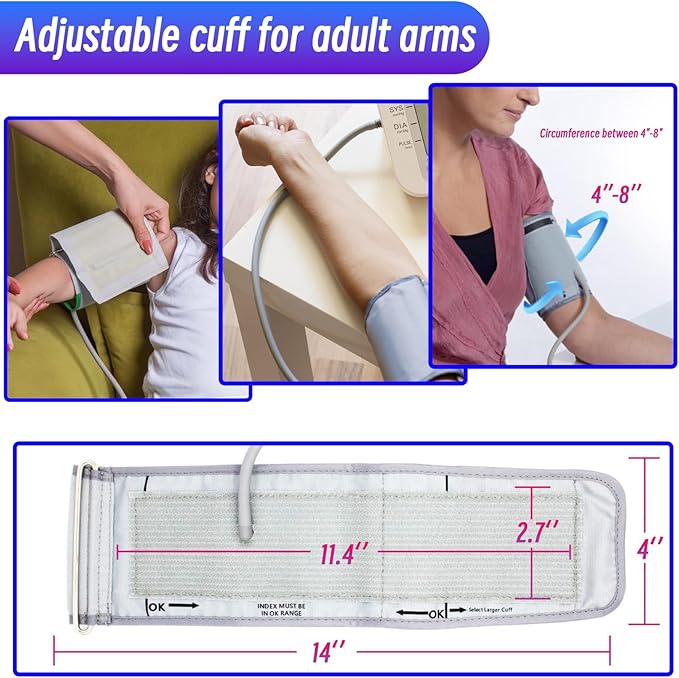 Child Extra Small Cuff Compatible with Most BP Monitors 4”-8” Inches (10-20CM) Blood Pressure Cuff ARM BP Replacement Cuff for Pediatric (Extra Small)