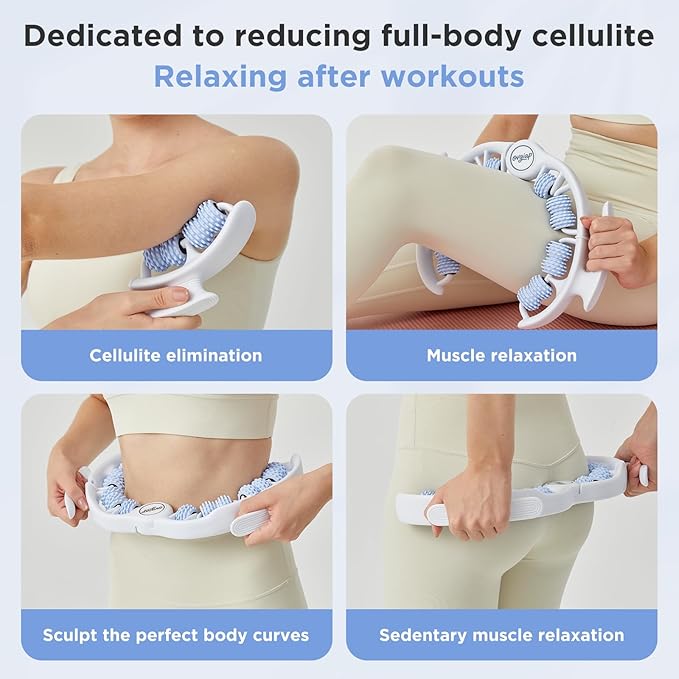 Cellulite Manual Massager for Legs & Thighs - Lymphatic Drainage Tool, Handheld Fascia Blaster for Deep Tissue, Body Sculpting Cellulite Remover(Blue)