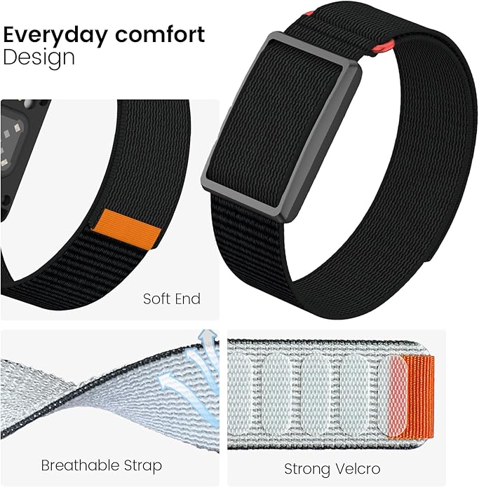 Nylon Armband Compatible with Polar Loop/Visible Tracker Bicep Bands, Adjustable Hook and Loop Armband Replacement for All Day Wearing