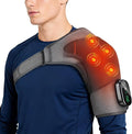 Upgraded Cordless Shoulder Heating Pad with Vibration, Rotator Cuff Pain Relief Pad with 4 Motors & Larger Heating Area, 5 Heat & Vibration Modes & 3Timer, 5000mAh Battery, Portable Shoulder Massager