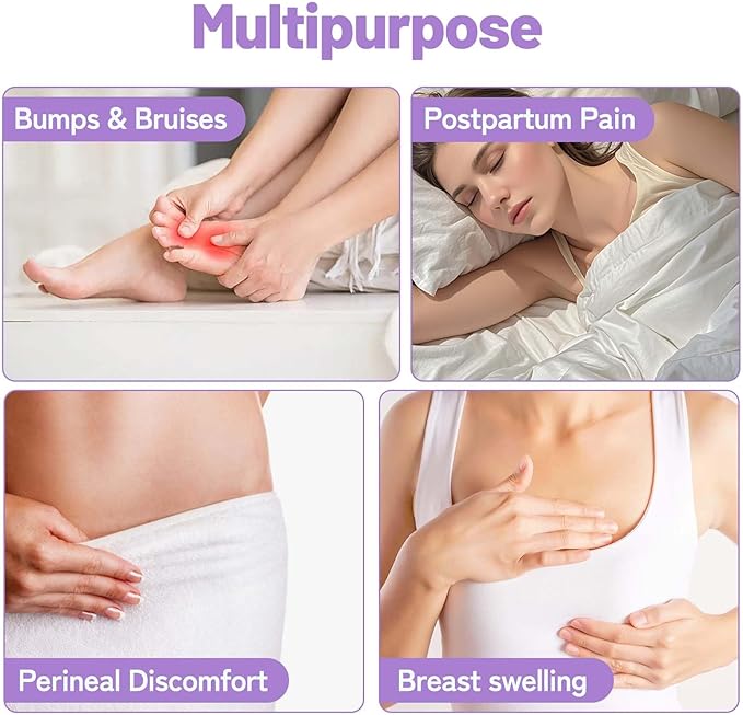Reusable Perineal Cooling Pad for Postpartum and Hemorrhoid Pain Relief,Instant Perineal Cold Pack,Vaginial Ice Pack for Pain Relief (Color-Purple)