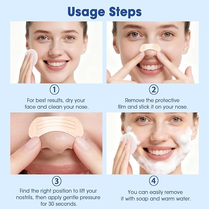 Nasal Strips for Snoring - Extra Strength Nose Strips for Breathing (60 ct), Beige Nose Tape for Sleeping and Sports, Nasal Congestion Relief, Oil & Sweat Proof