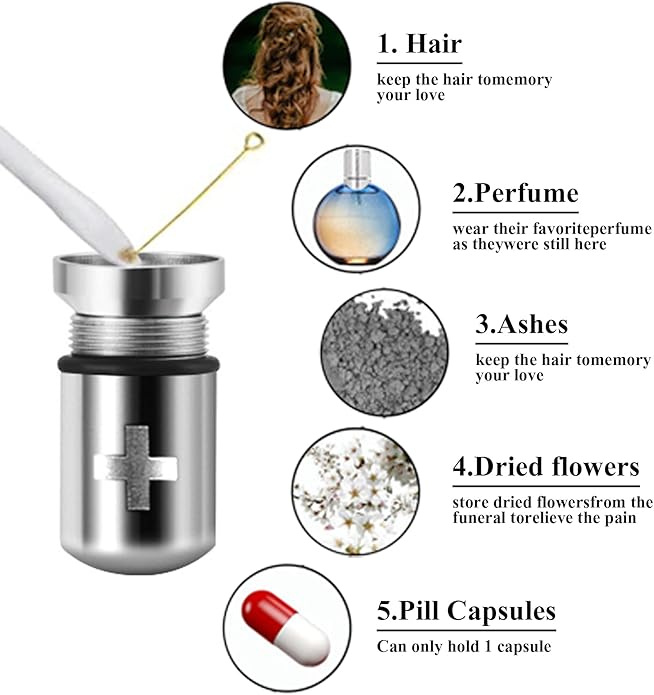 OIDEA Stainless Steel Pill Case Capsule Cross Medicine Keepsake Pendant Necklace Jewelry for Women and Men 22 inch Chain