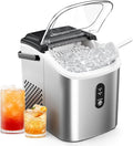 EUHOMY Ice Maker Countertop, Portable Ice Machine with Carry Handle, 26.5lbs Per Day, 9 Cubes in 6 Mins, Auto-Cleaning, with Basket and Scoop, for Home, Kitchen, Camping, RV