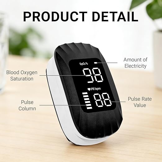Pulse Oximeter Rechargeable with Magnetic Wireless Charging, Fingertip Pulse Oximeter SpO2 Oxygen Saturation Pulse Rate Monitor, Oximeter with Clear Backlit Display for Home Sports Travel Aviation Use