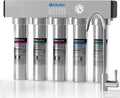 Ontulor S2OP-U1 Ultra Filtration Under Sink Water Filter System - 0.01 Micron Stainless Steel Tankless Filtration System w/Pressure Gauge & Filter Life Indicator, Reduces Chlorine, Taste and Odor