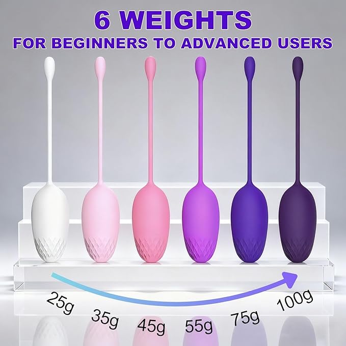 Kegel Ball Exercise System, Pelvic Floor Muscle Trainer with 6 Silicone Weights, Kegel Weight Training for Tightening & Strengthen
