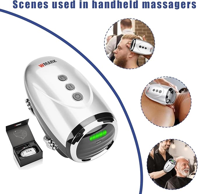 Specialty Hairdressing Massager/Cordless Handheld Massager,USB Charge Neck/Legs/Hand/Face Massager, 2 Massage Nodes 2600AMH (Silver-1)
