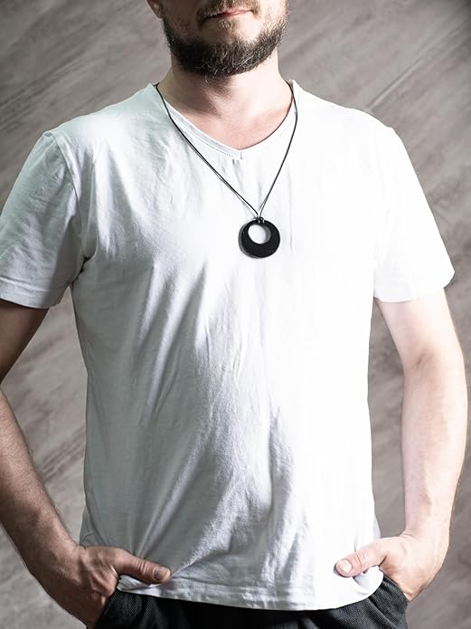 Shungite Pendant Necklace - Harmonizing Shield Defense - Wearable Shungite Crystal for Stress Down and Vitality Up - Shungites Stones from Russian Mine