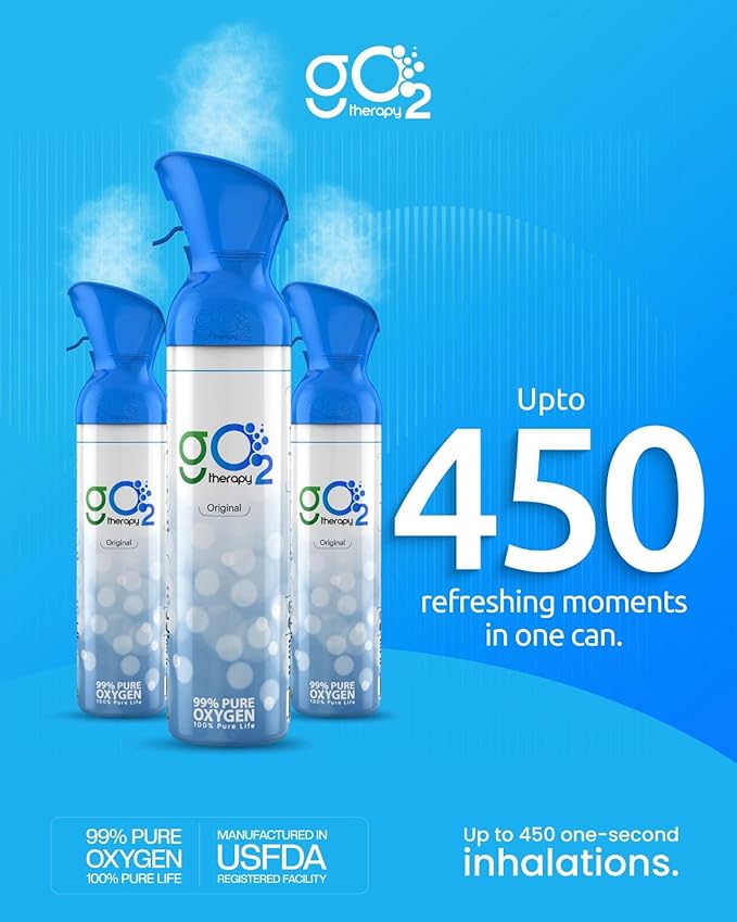 Up to 900 Inhalations (2 Pack), 12L | Portable Oxygen Canister – Single Mouth & Nose Mask – Supplemental Oxygen for Sports, Travel, Altitude & Fitness Activities