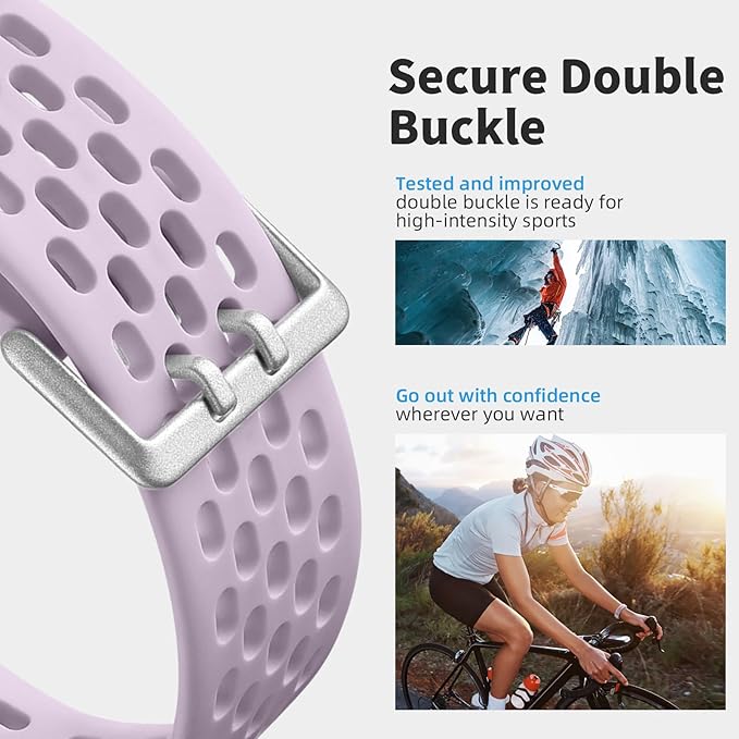 Getino Compatible Fitbit Charge Bands, Soft Breathable Replacement Sport Strap Adjustable Wristbands for Fitbit Charge 5/6, Lavender