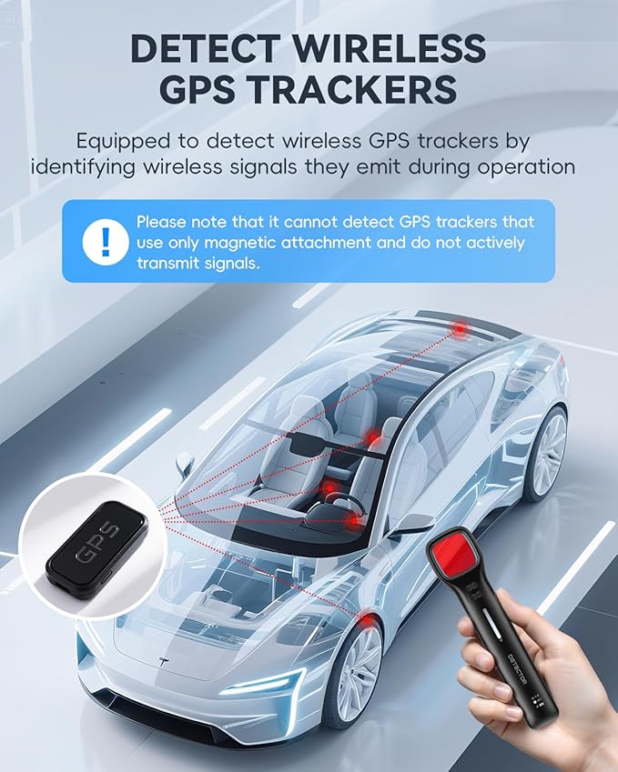 Hidden Camera Detectors with Viewfinder Bug Detector & Spy Camera Finder, Perfect for Hotels, Car, Travel & Office with Rechargeable Battery for 7 Levels Sensitivity 4 Modes