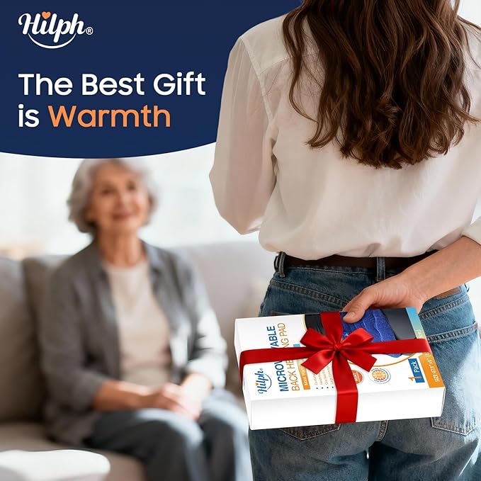 Hilph Heating Pad for Back Microwavable, Extra Large Microwave Heated Pack with Moist Heat for Lower Back Pain Relief, Menstrual Cramps, Waist, Stomach, Neck, Shoulder, Lumbar, Unscented Wearable