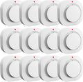 Smoke Detectors for Home,Photoelectric Wireless Fire Alarms Replaceable Battery Powered,Portable Smoke Alarm with Test/Mute Button,Attic Smoke Detector,12 Pcs