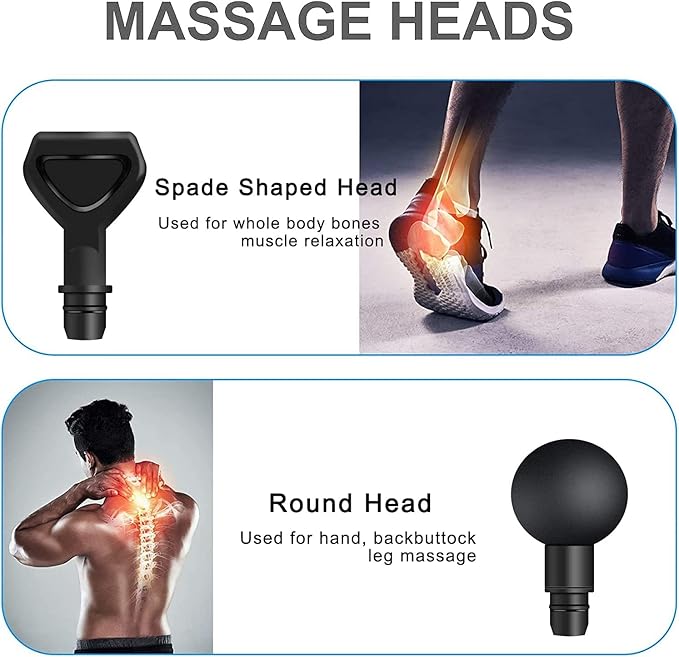 Mebak 3 Massage Gun Heads - Replaceable 7 Different Attachment Heads Set, Original
