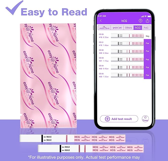 Easy@Home Pregnancy Test Strips: 50 Pack HCG Test Strips - Early Detection Bulk Pregnancy Tests Kit | EZW1-S:50