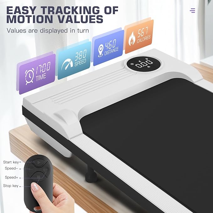 ANCHEER Walking Pad 3.0HP Under Desk Treadmill 300lbs Weight Capacity with Remote Control, Compact Electric Treadmills for Home/Gym/Office with LED Screen, Ultra-Quiet, Installation-Free