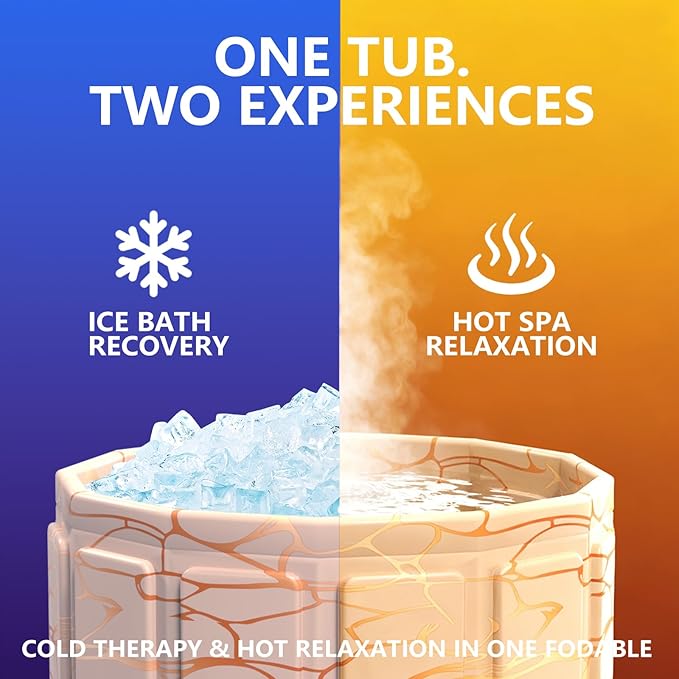 Portable Bathtub for Adult, Foldable Soaking Bathtub for Hot SPA&Ice Bath, Foldable Small Bathtub collapsible bathtub for Bathing, 6-layer Insulated portable tub,Space-Saving (Fantasy 25.9X31.5IN)