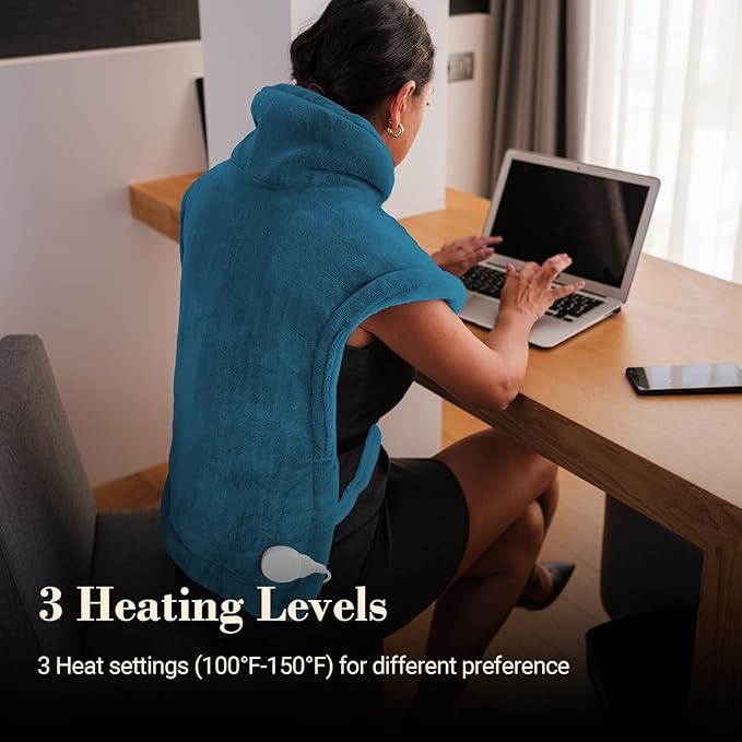 COMFIER Large Heating Pad for Back, FSA Eligible HSA Heating Pad for Neck and Shoulders and Back, Heated Neck Wrap, 3 Heat Levels & 90-Mins Auto Shut Off, Gifts for Women Men