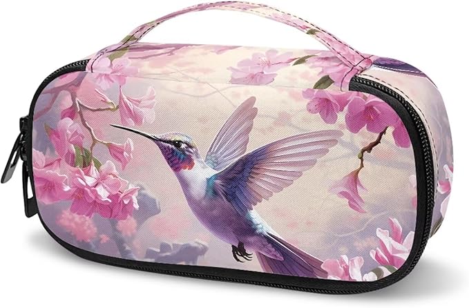 Floral Hummingbird Insulin Cooler Travel Case Diabetic Medication Organizer Medical Cooler Bag Waterproof and Insulation Liner