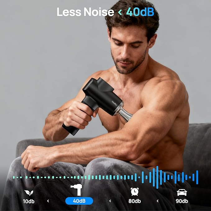 Professional Muscle Massage Gun Deep Tissue with Metal Head Therapy, Portable Handheld Muscle Massager, Percussion Back Body Masajeador 12mm Amptitude, FSA Eligible & HSA Approved