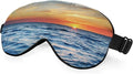 Ocean Scenery Sleep Eye Mask Eye Cover Tropical Summer Sun Sea Silk Eye Mask for Sleeping with Adjustable Strap for Travel Nap Shift Work Office