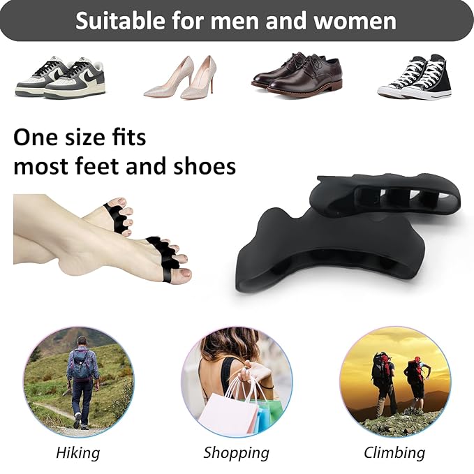 SUNFATT Toe Separators for Women ang Men,Toe Spacers for Women,Relieves Overlapping Toes,Bunions Corrector and Hammer Toe Pain,Gel Toe Spreader Separates and Relaxes Toes.2 Pcs