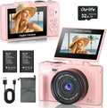 Ourlife Cameras for Photography,5K 75MP Autofocus Vlogging Camera for YouTube with 18X Zoom,3" 180°Flip Screen Selfie Digital Camera Compact Travel Camera for Beginner Teens,2*Battery(32GB Card)