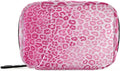 Gradient Pink Leopard Print Travel Pill Organizer Case Box Container Weekly Portable Vitamin Medicine Holder Storage Bag with Zipper Removable