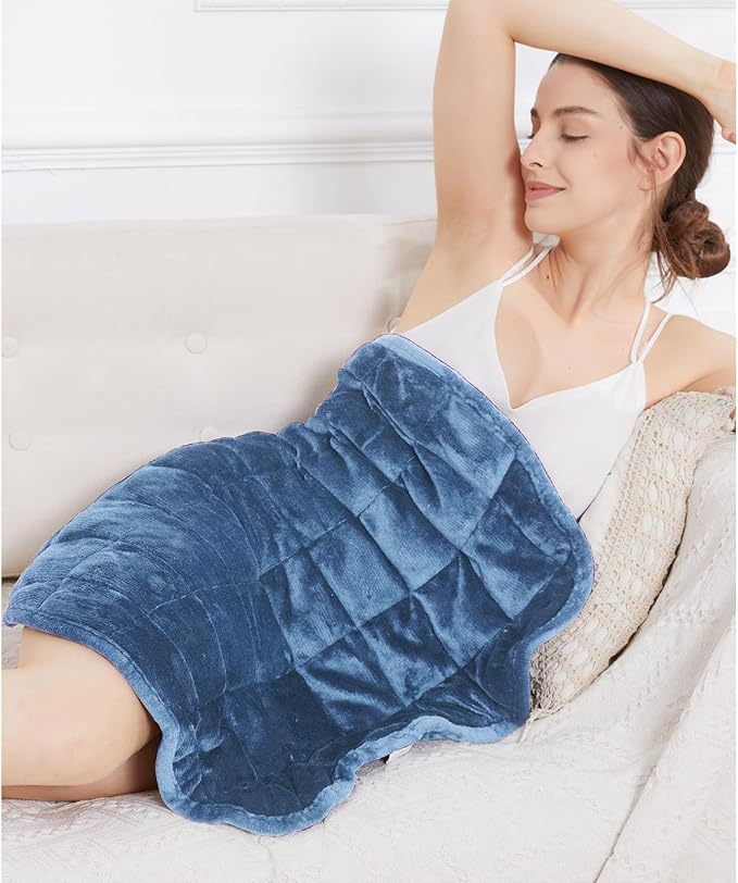 Alomidds Weighted Blanket 7lbs for Adults, Cozy Breathable Weighted Lap Blanket, Small Weighted Blanket Travel, Weighted Lap Pad for Sofa, Couch, Bluish Gray, 29" x 24"