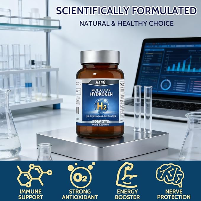 Hydrogen Water Tablets - Molecular Hydrogen Tablets for Drinking Water, Unflavored 12 PPM H2 Tabs with Magnesium - 90 Fast-Dissolve Tabs for Energy, Focus & Antioxidant Support