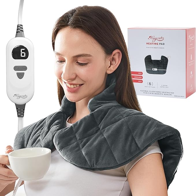 Neck Weighted Heating pad XL 19''x24'' fsa Eligible Items only List Heat pad for Period Cramps Heating Pads Large Heated pad for Back Pain Relief Products for Mom Dad
