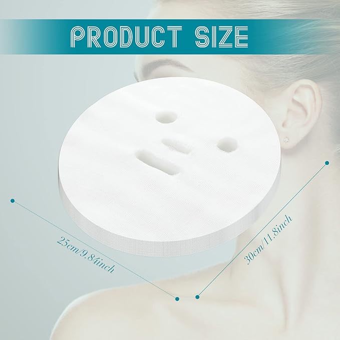 Maitys 150 Pieces Pre-cut Gauze Facial Cotton Beauty Face Pads Gauze Skin Care High Frequency for Facial Spa(8 x 10 Inch,Round Face Style)