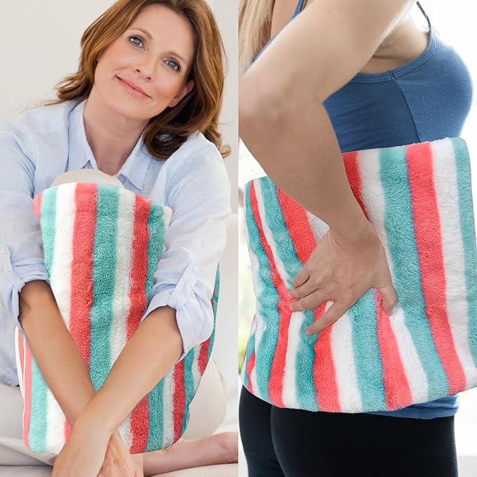 XL Electric Heating Pad for Back Pain Relief - 12 Heat Levels, 8 Timers, Moist Heat Option, Cute Plush Heat Pad, Gifts for Women, Men, Mom, Dad, Machine Washable-Rainbow-L(12" x 24")