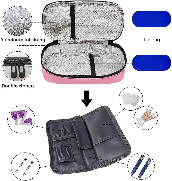 Strawberry Corgi Dog Insulin Cooler Travel Case,Diabetes Carrying Bag for Supplies Keep Medicine Cool While Traveling,Insulin Vial Protector Cooling kit for Storage,Mini Insulated Pack