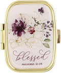 Needzo Medicine Organizer, Blessed Mother Proverbs 31:28 Pill Box or Trinket Case, 2 3/8 Inch
