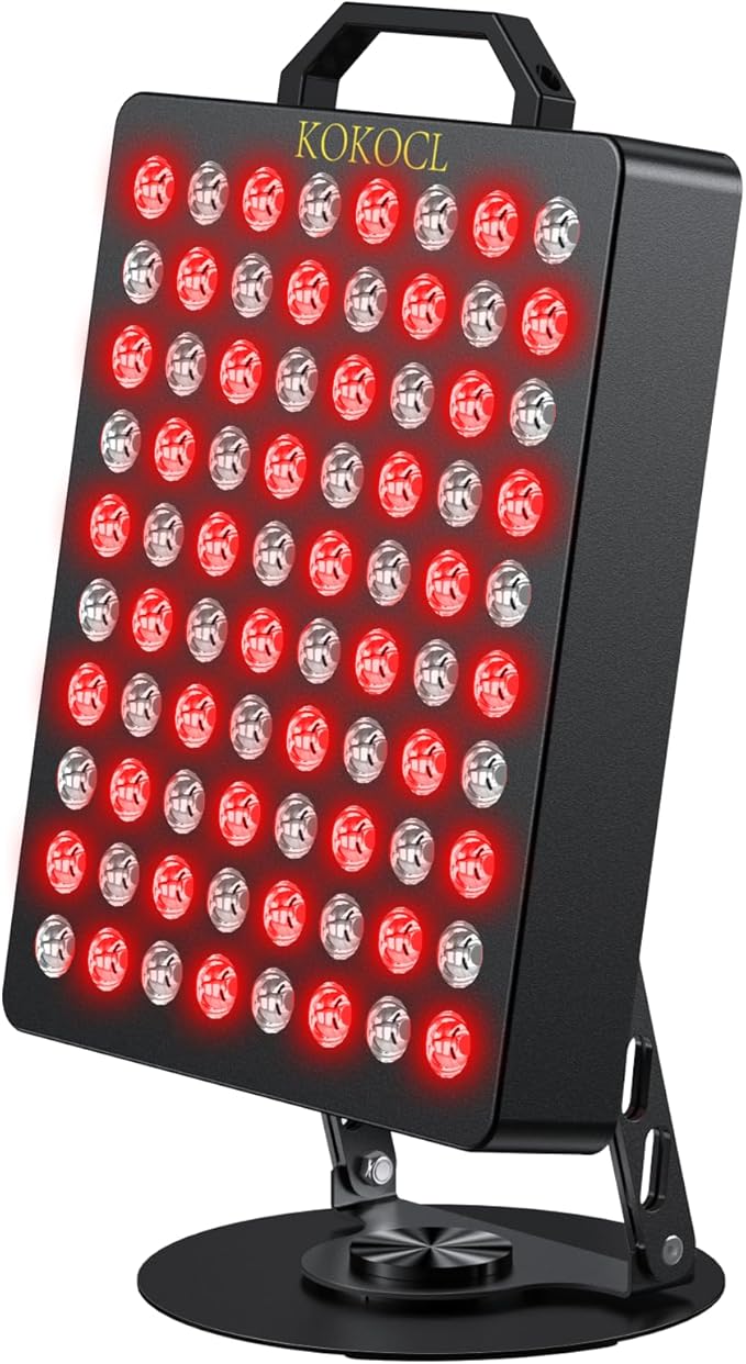 Red Light Therapy for Face and Body, 80 Dual Chip LEDs Lamp,High Power Red Near Infrared Light Therapy Panel, Remote-Controlled with 5 Speed (Wavelengths 660nm and 850nm)