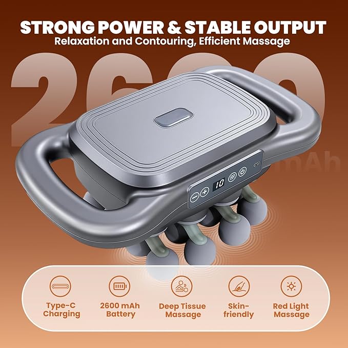 16 Head Massage Gun for Athletes, Deep Tissue Percussion Massager with 9 Modes & Levels - Portable Muscle Pain Relief for Back, Neck, Shoulders, Legs & Full Body