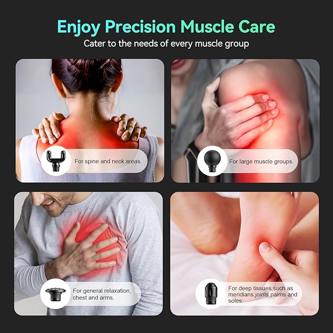Mini Massage Gun Pocket-Sized Massage Gun Deep Tissue Quiet, Portable Percussion Muscle Travel Massager Gun, Back/Neck Massager for Pain Relief Deep Tissue (Gray)