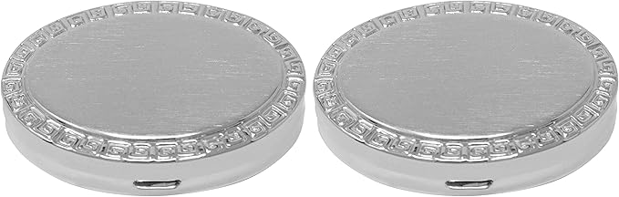 Set of 2 Oval-Shaped Pocket Purse Pill Box & Organizer with Dual Compartments (Silver Border Print)