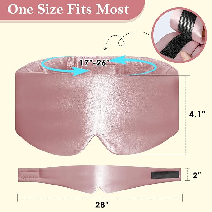 Silk Heated Eye Mask, USB Corded Electric Face Heating Pad for Sinus Pressure Relief, Warm Eye Compress for Dry Eyes, Stye and Tension Headache with 3 Temp Settings & 30-Min Auto Off, Champagne Pink
