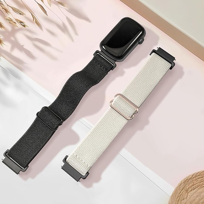 2 Pack Stretchy 16mm Nylon Bands Compatible with FITVII HM08/MorePro HM08/Amzhero-Runfit D26/KALINCO Slim Fitness Tracker