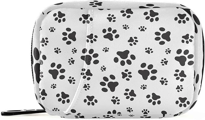 Pill Box Dog Paw 7 Day Pill Case Travel Pill Organizer Bag with Zipper Portable Weekly Vitamin Medicine Supplement Holder Pouch Bag