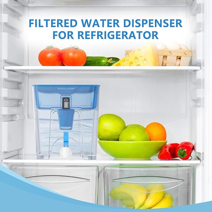 Water Filter Dispenser for Tap and Drinking Water with 1 Filter, 40-Cup Capacity 200-Gallon Long-Life, BPA Free,Removes Fluoride, Chlorine, Lead, Forever Chemicals