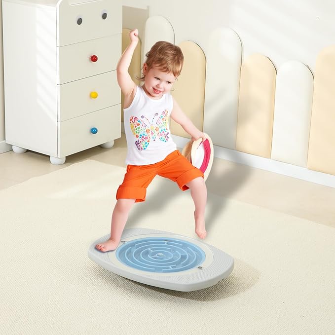 Balance Board, 20 Inch Anti Slip Balance Board with 3 Replacement Maze Disks, Maximum Load of 165 Pounds