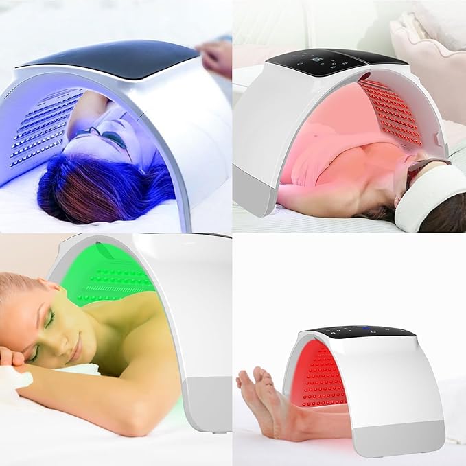 LED Red Light Therapy 7 Colors in 1 Face Mask Light Therapy Machine, Beauty Salon Home Spa Body Facial Skin Care Device