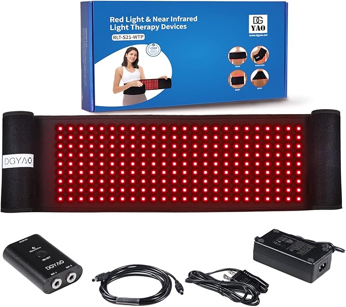 Infrared &Red Light Therapy Belt: 3 in 1 Near Infrared 880nm Led Wrap Back Pain Relief Pad Deep Penetrating Body Joints Muscle Benefits FDA Cleared