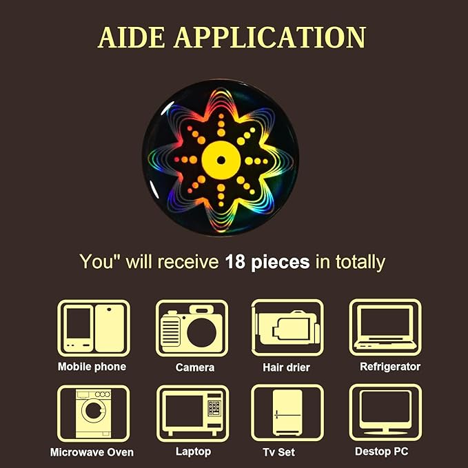 Zonon 18 Pieces Emf Stickers Emf Blocker for Cell Phone Radiation Equipment Neutralizers Devices Accessories for Laptops Computers (Delicate Style)