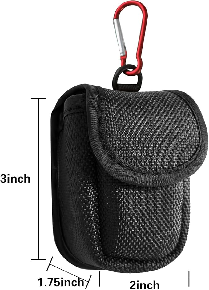Fingertip Pulse Oximeter Case with Carabiner, Black Nylon Carrying Pouch, Suitable for travel or home(only case)